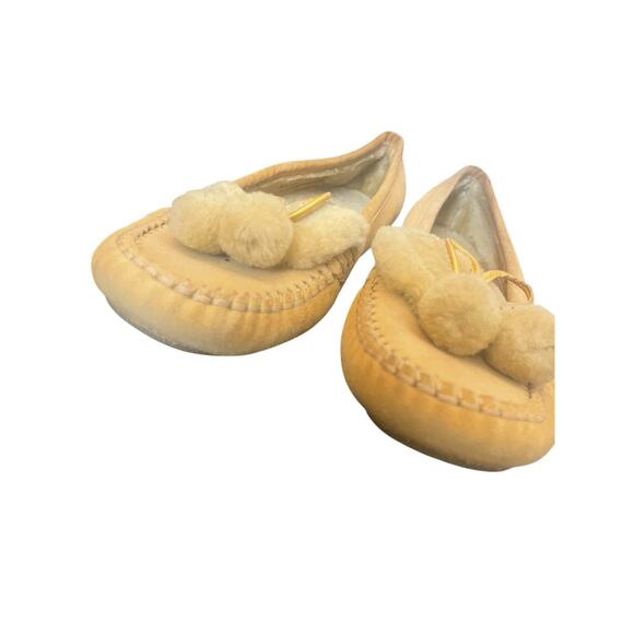 Cole Haan Women's Tan Leather Suede Shearling Moccasins Flats Size 8.5 - Picture 6 of 7